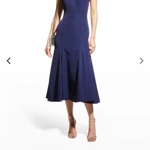 Milly Blue Halter Sheath Midi Dress